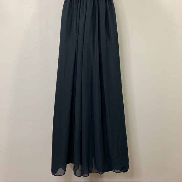 Size 8 Weddington Way Black Strapless Gown Dress Maxi Formal Event Chiffon - Picture 8 of 11